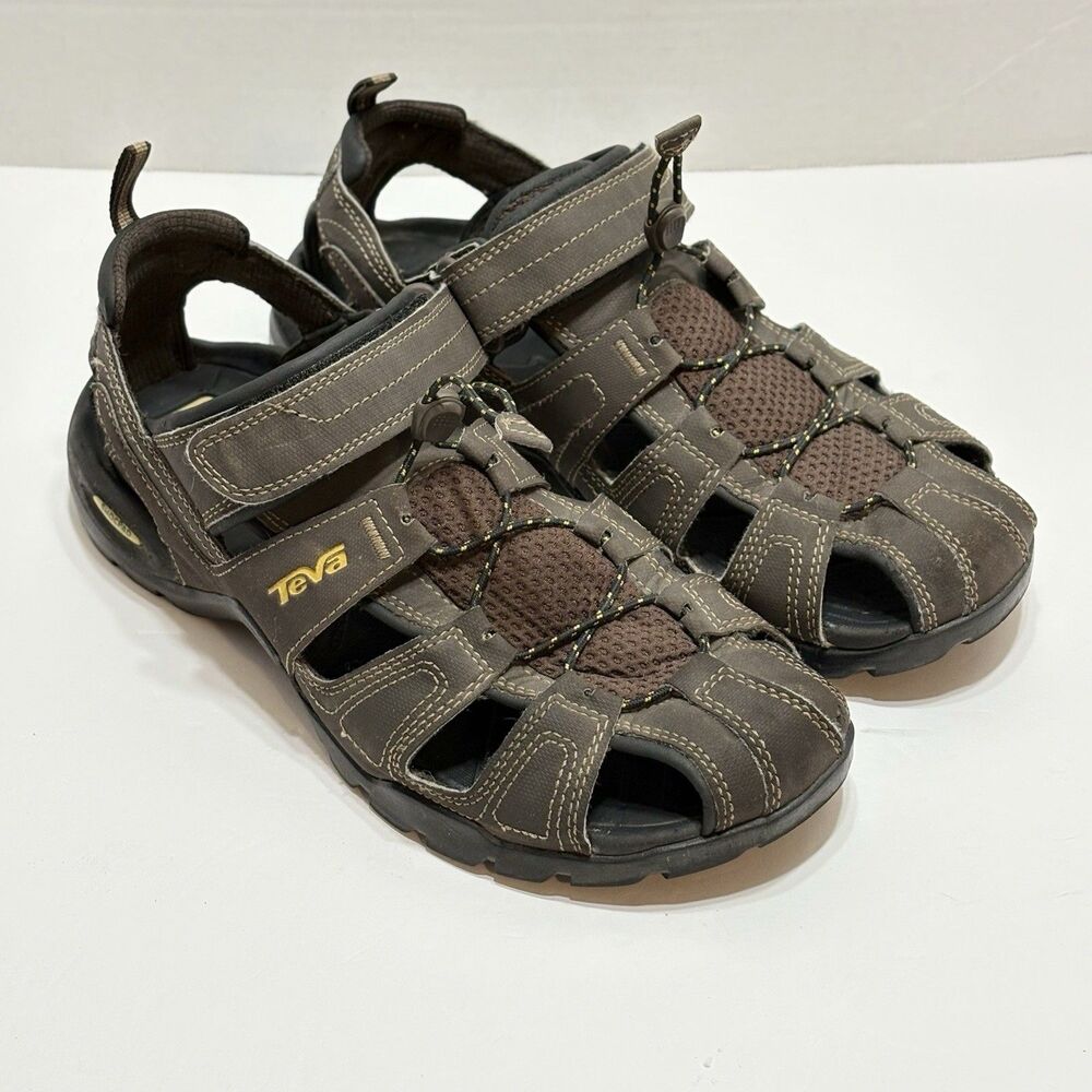 Teva Men's Forebay Brown Adjustable Strap Fisherman Sandals Size 9 Shocpad